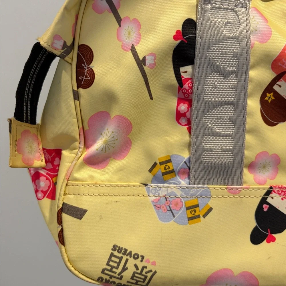 Harajuku Lovers Vintage Nylon Yellow Printers Pattern Handbag - Picture 7 of 8
